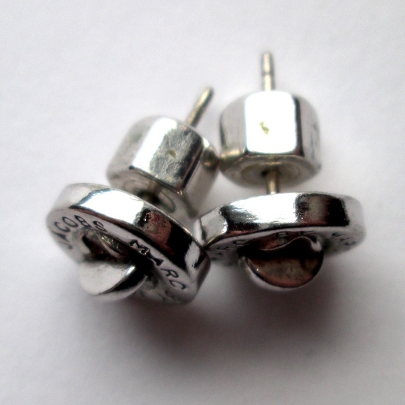 🔩 Marc by Marc Jacobs Adorable Vintage Silver Turn-Lock Turnlock Stud Earrings - Picture 5 of 11